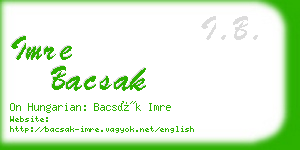 imre bacsak business card